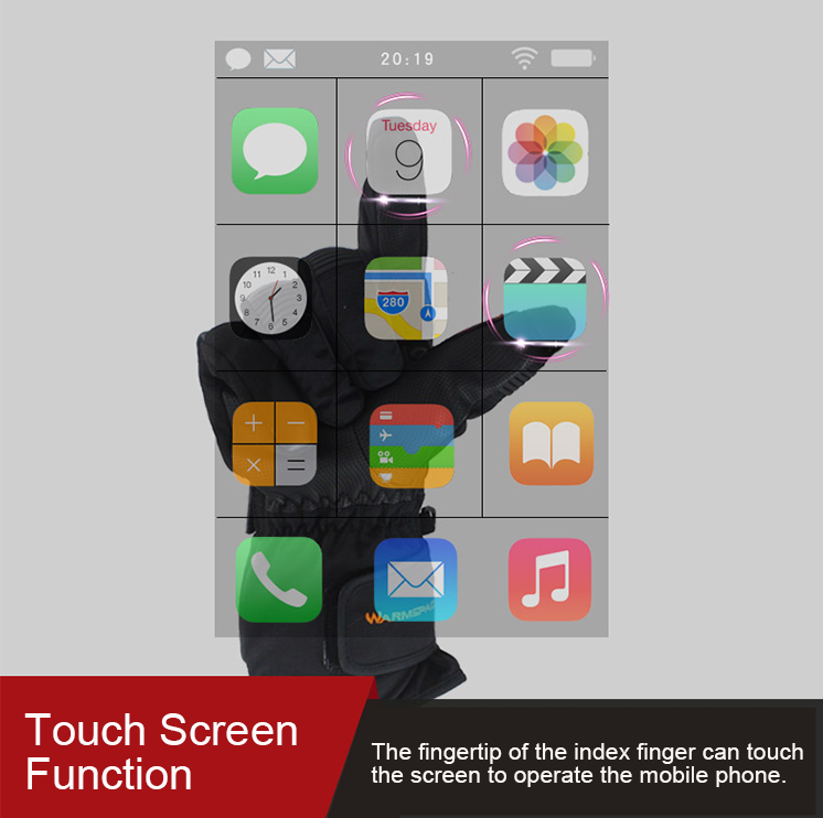 vinterhandsker med touchskærms fingeroverflade til smartphones