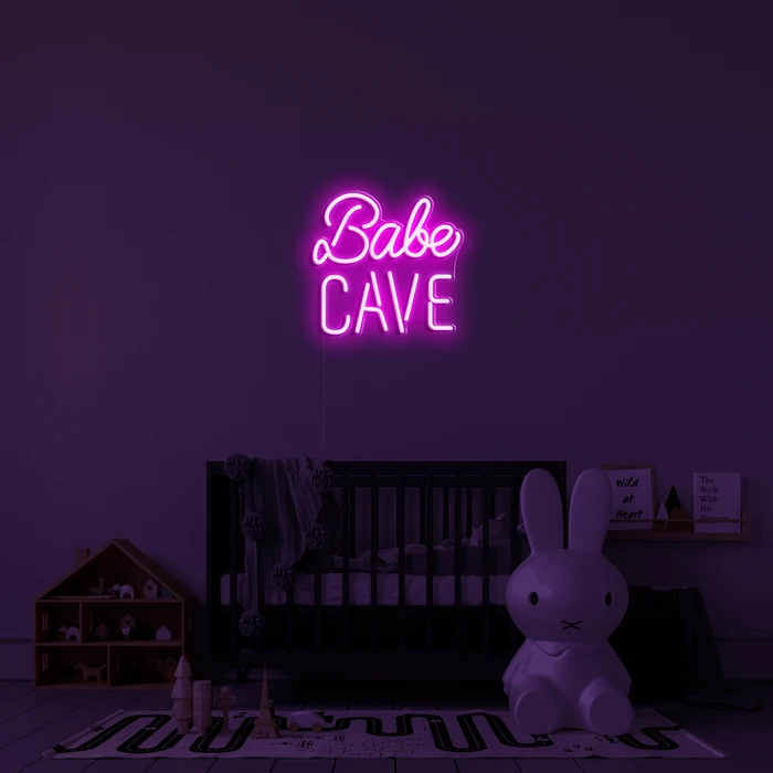3D LED-skilte på væggen til interiøret - Babe-hulen