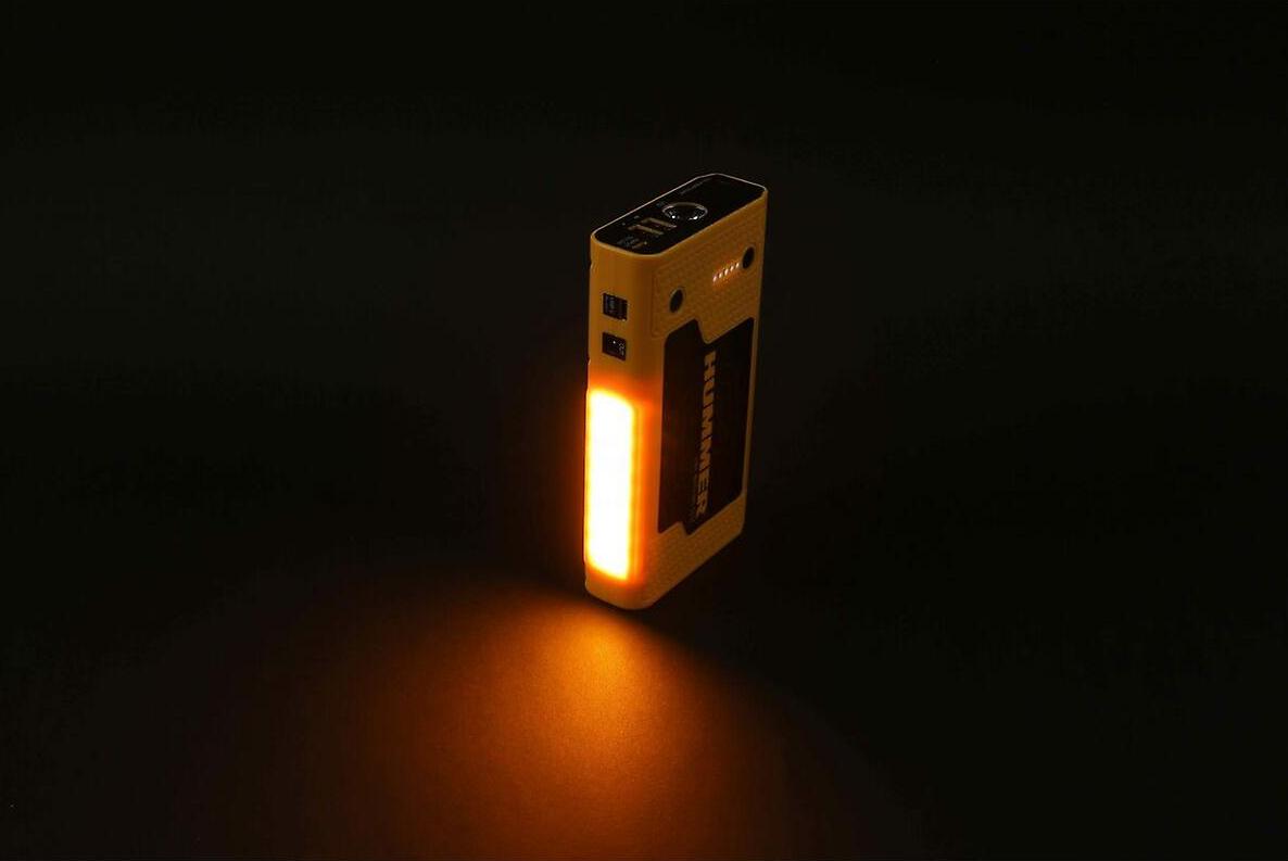 led lys powerbank batteri + jumpstarter