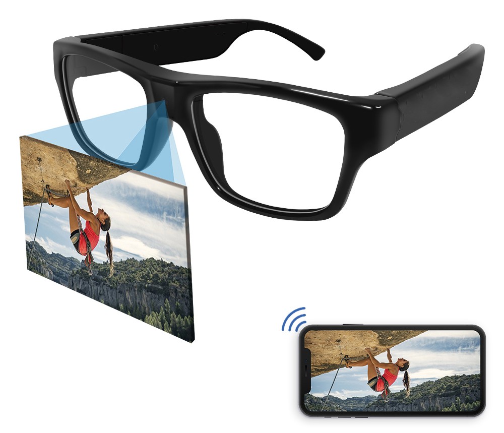 briller med hd wifi kamera til mobiltelefon via hotspot
