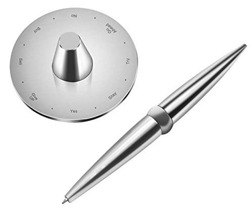sølv pen i rustfrit stål med magnetisk bund