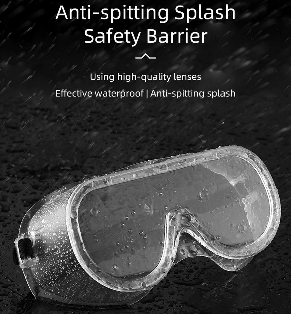 beskyttelsesbriller, der er modstandsdygtige over for støvdråber og stød