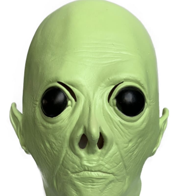 Alien ufo maske grøn alien latex til karneval