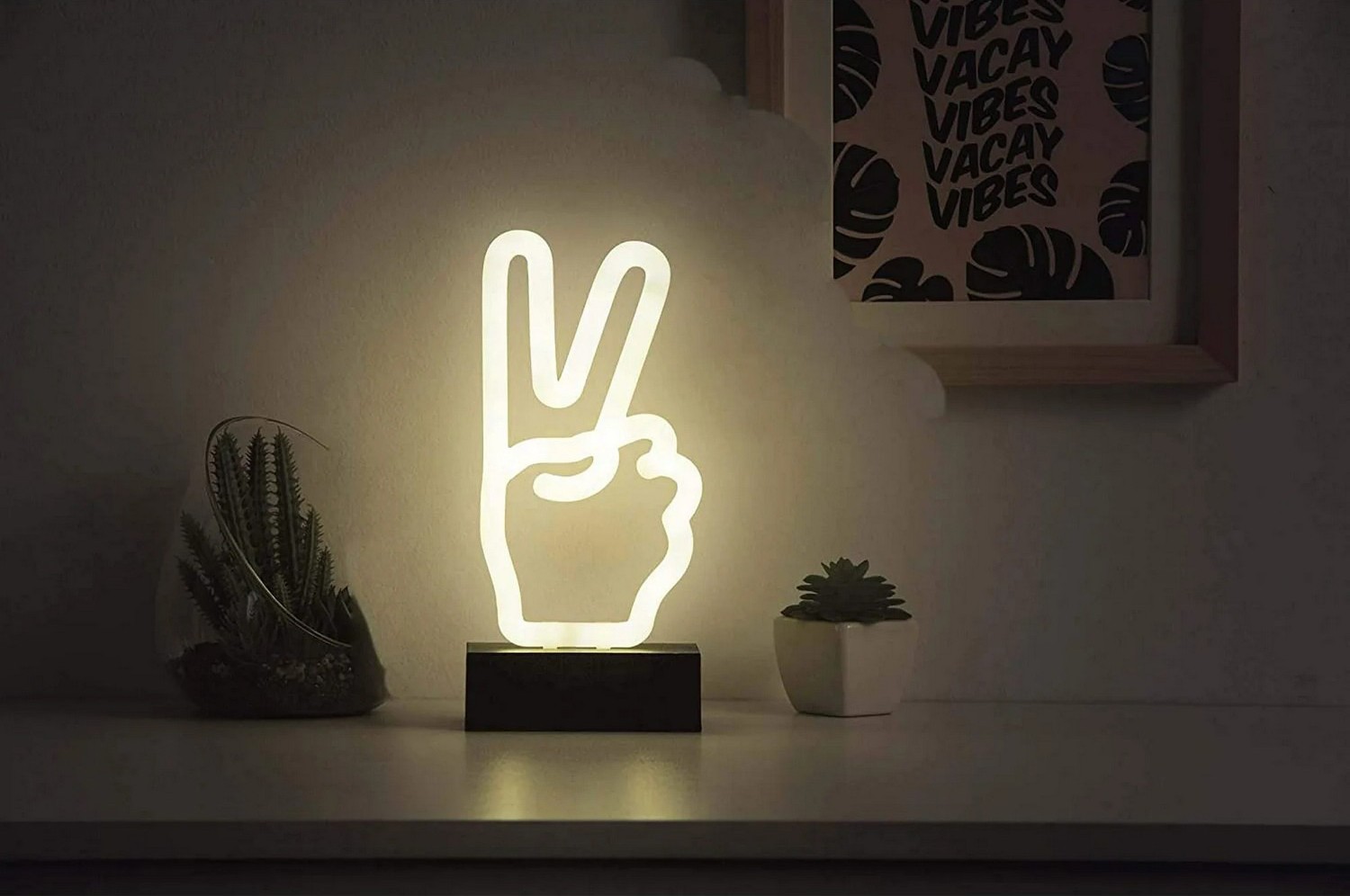 Glødende logo neon - Symbol på fred