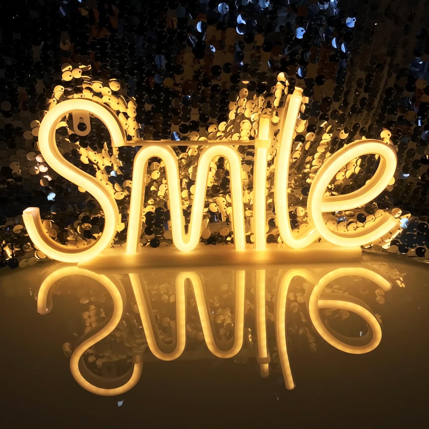 Smile led glødende skilt på væggen neon lys