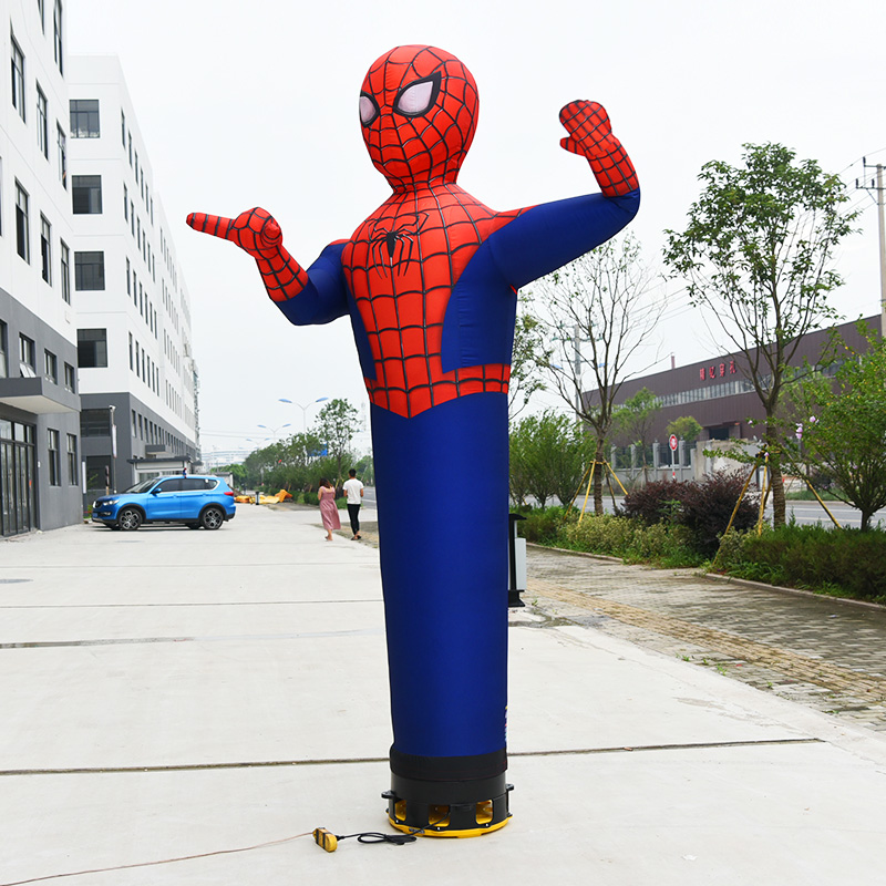 spiderman reklame spider figur figur dans oppustelig mand fyr