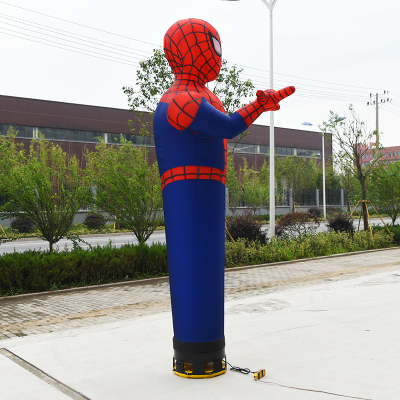 luft danser spiderman - dansende figur kommerciel reklame himmel ballon vinker fyr