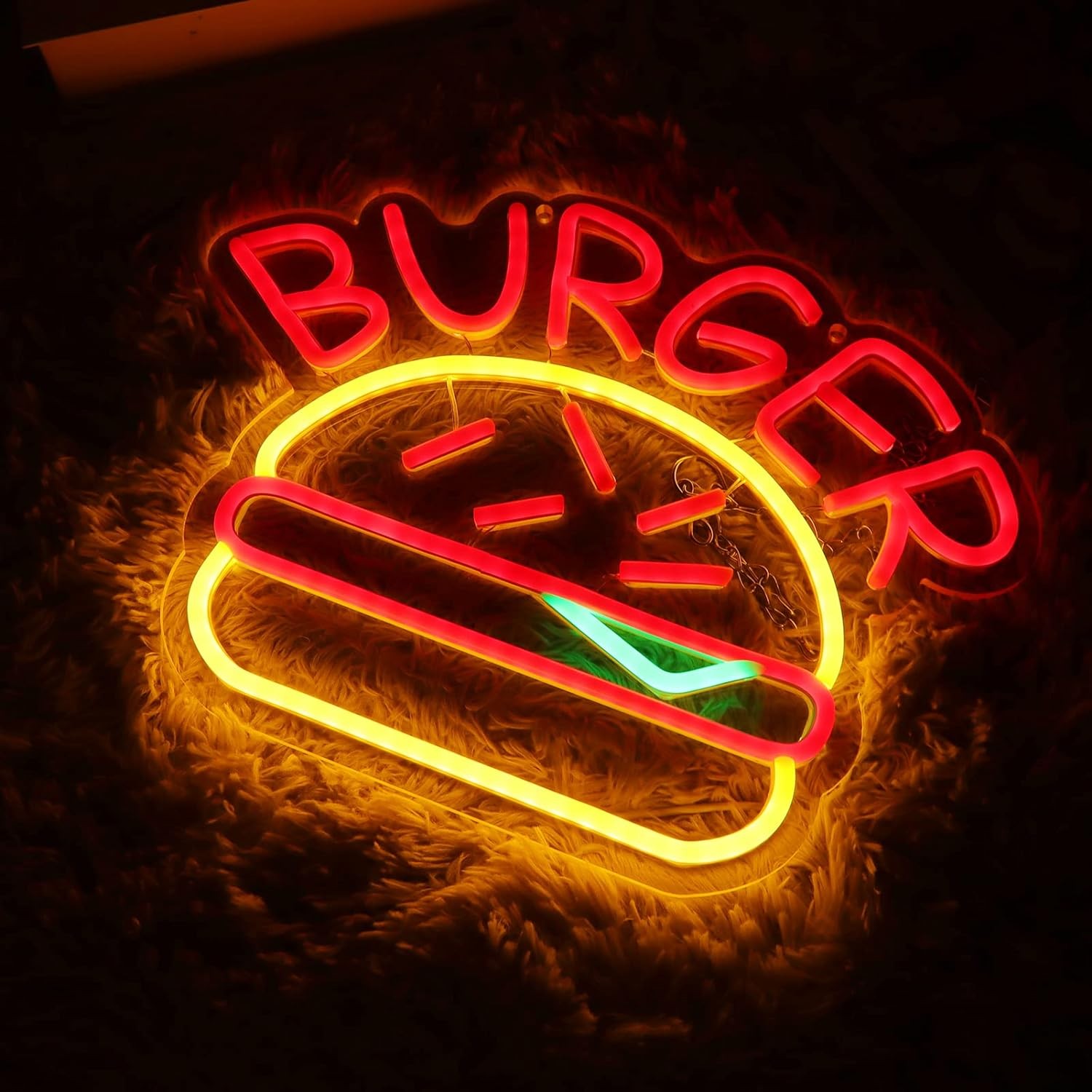 Burger Advertising oplyst glødende LED neonskilt